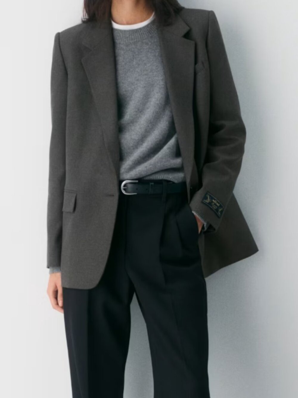 Aritzia Wilfred Dark Charcoal Gray Generation 1-Button Blazer Jacket